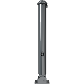 Ornamental bollard | Series 481B | � 82 mm | foldable, self-engaging lockto be fixed by plugs, with base plate 100 x 150 mm | with triangular locking mechanism acc. with DIN 3223 | with 2 eyelets